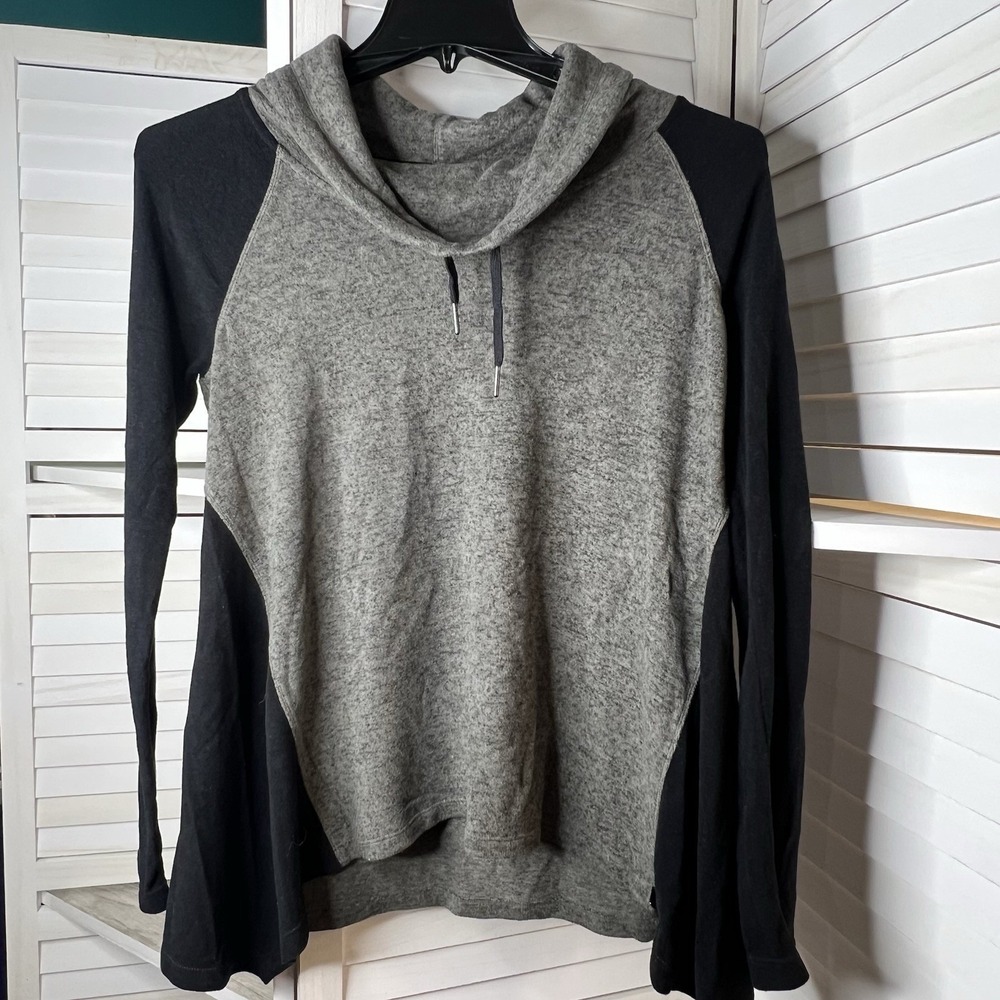 Calvin Klein Performance Gray Black Cowl Neck‎ Top Women's Small Stretch